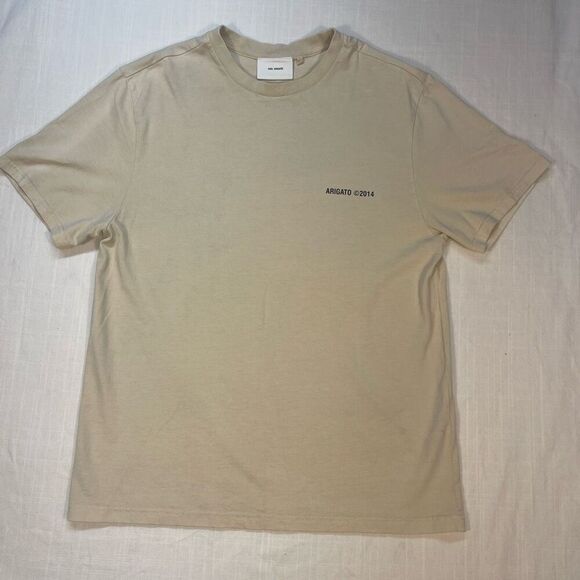 Alex Arigato Natural Yellow Short Sleeve Cotton Crewneck London T-Shirt Medium - Picture 1 of 6